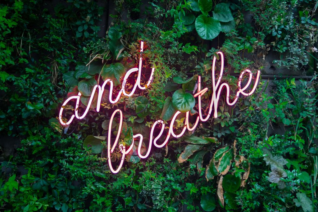 Neon lights light up with and breathe